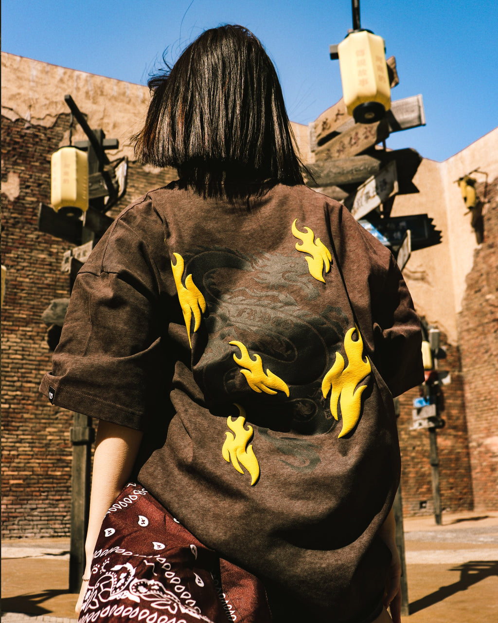 Battle Dragon Washed Tee Brown