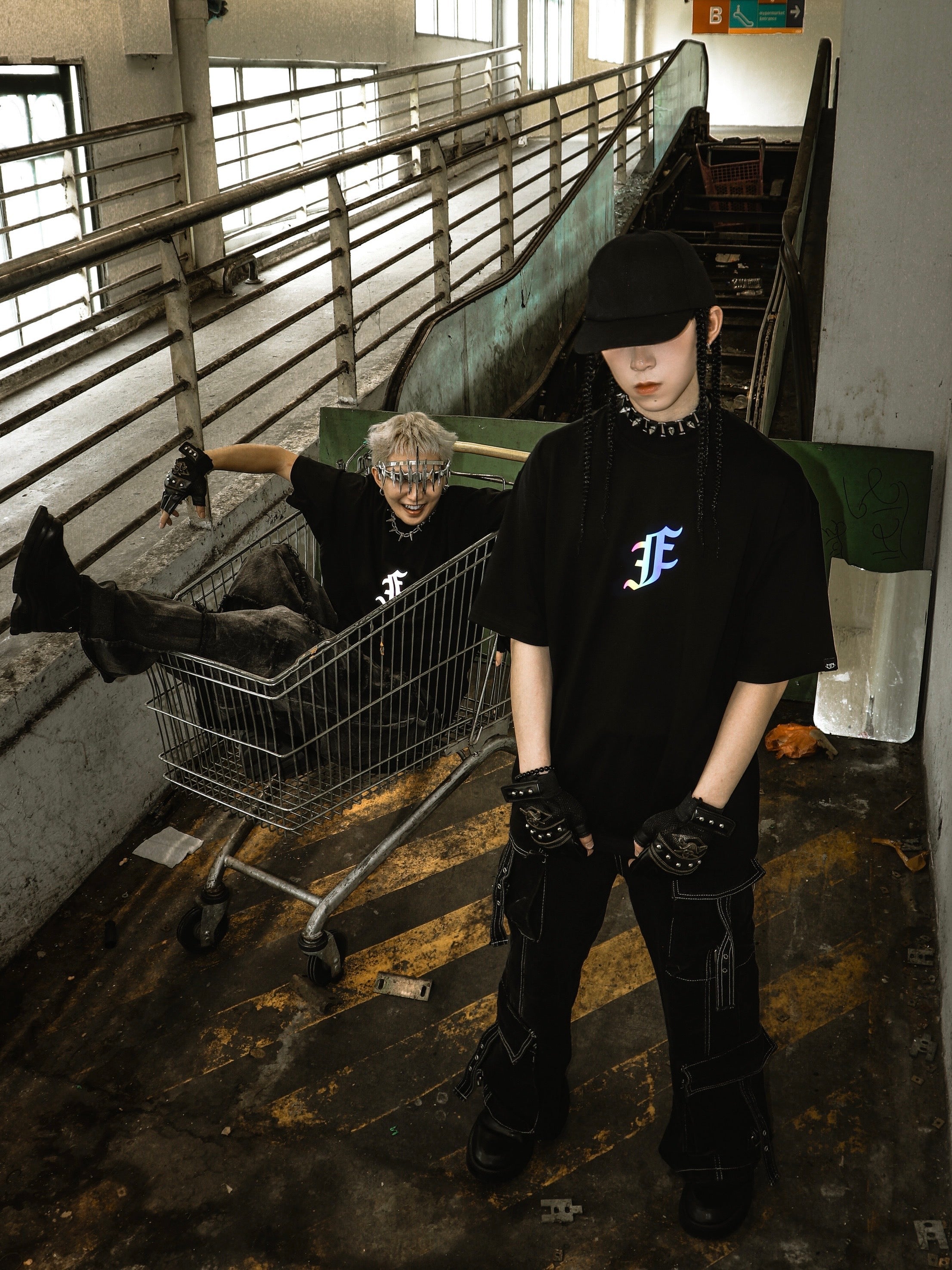 Rainbow Reflective Dragon Aura Tee Black
