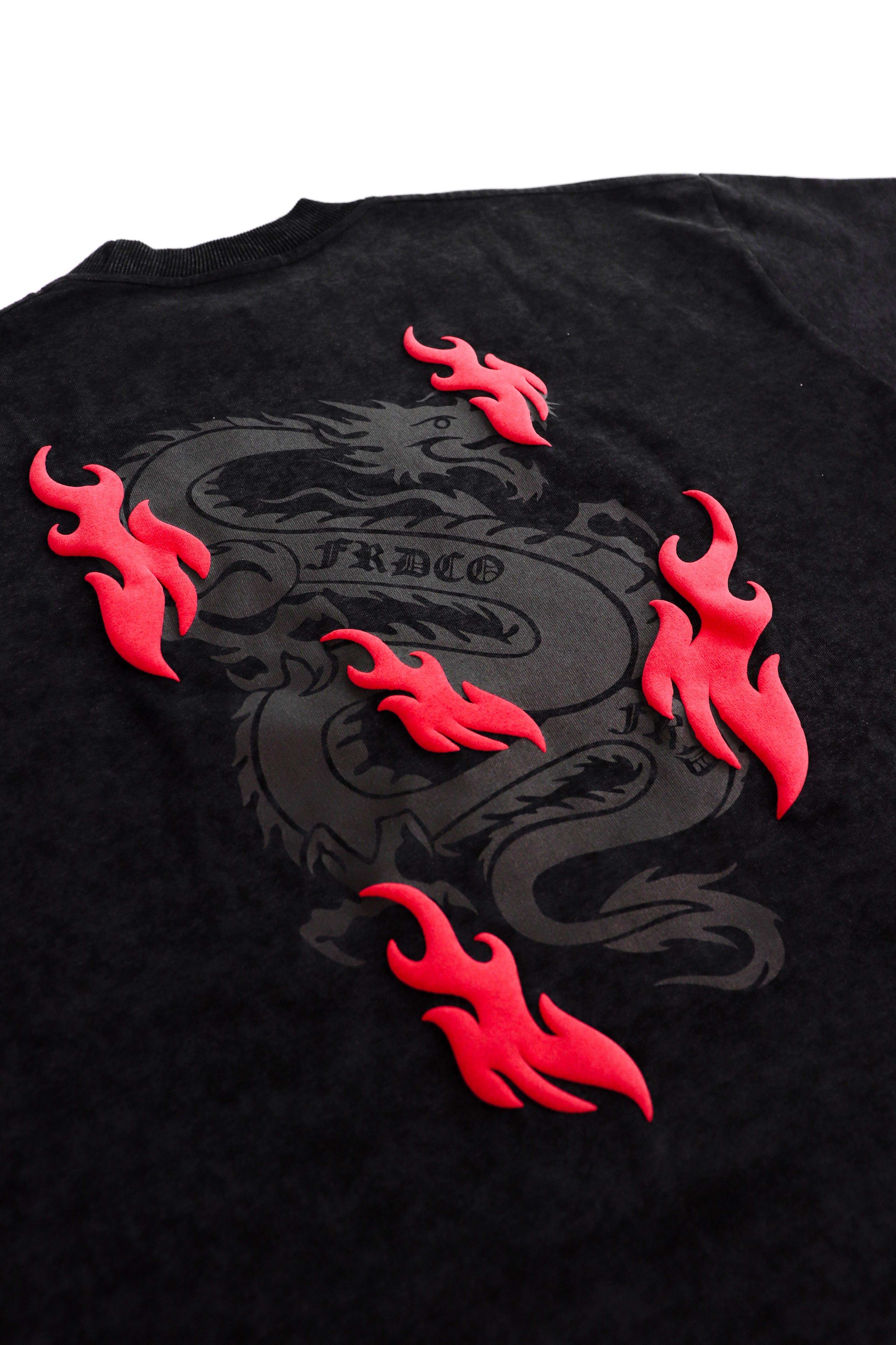 Battle Dragon Washed Tee Black