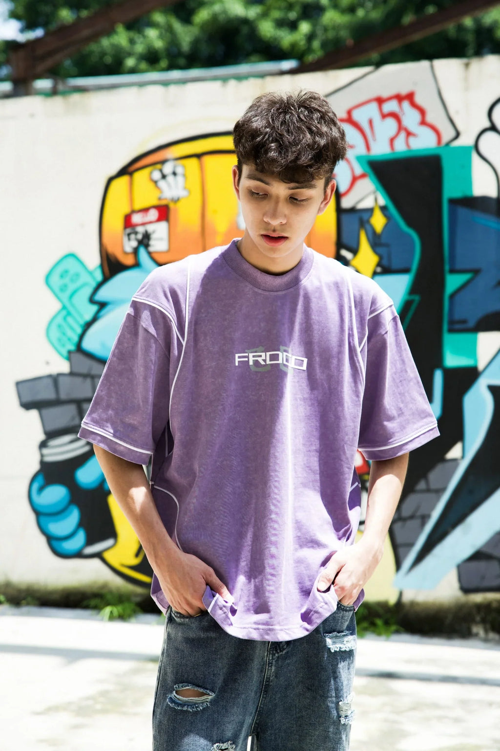 Stoned Snake Bone Washed Tee Purple