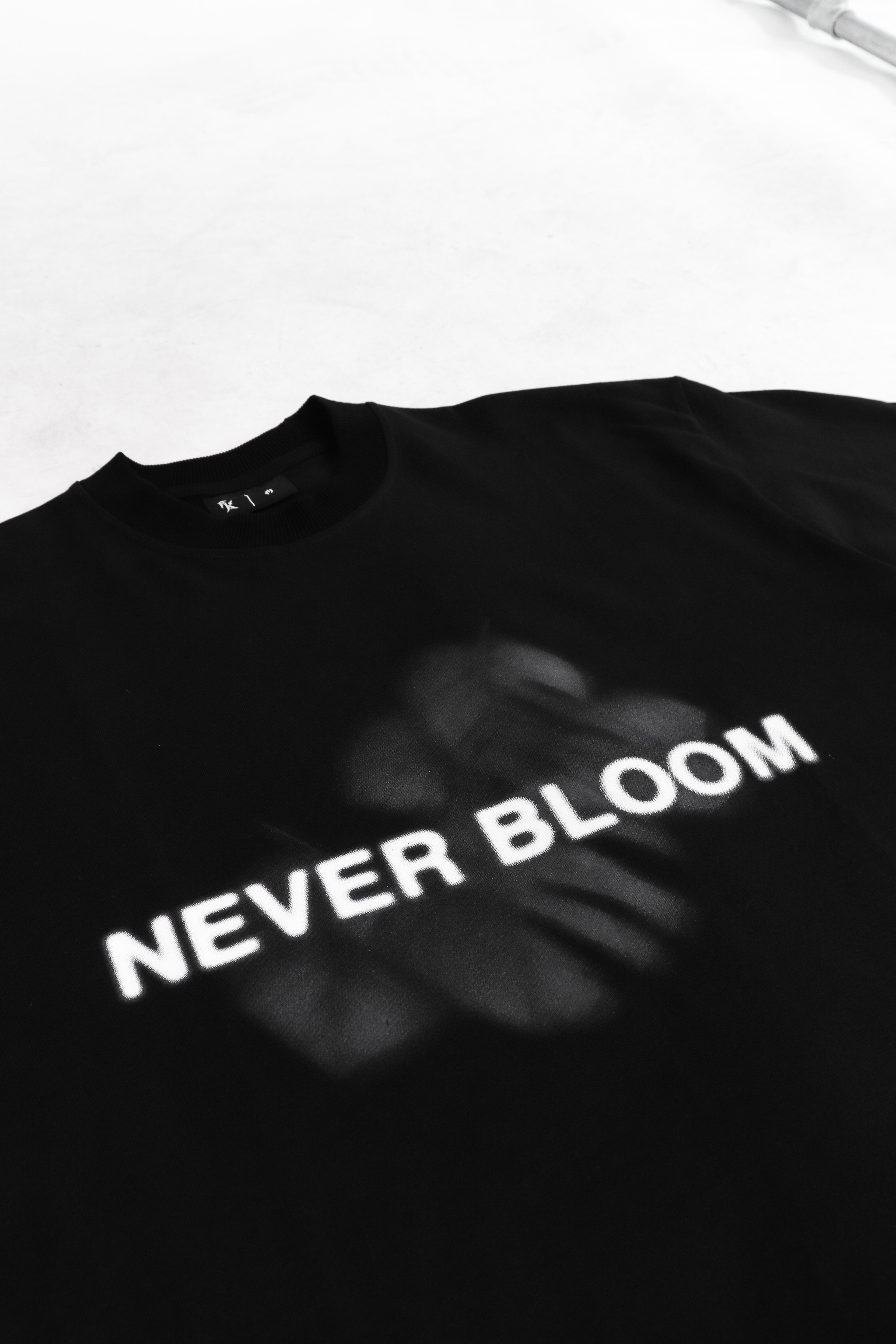 Never Bloom Logo Tee Black