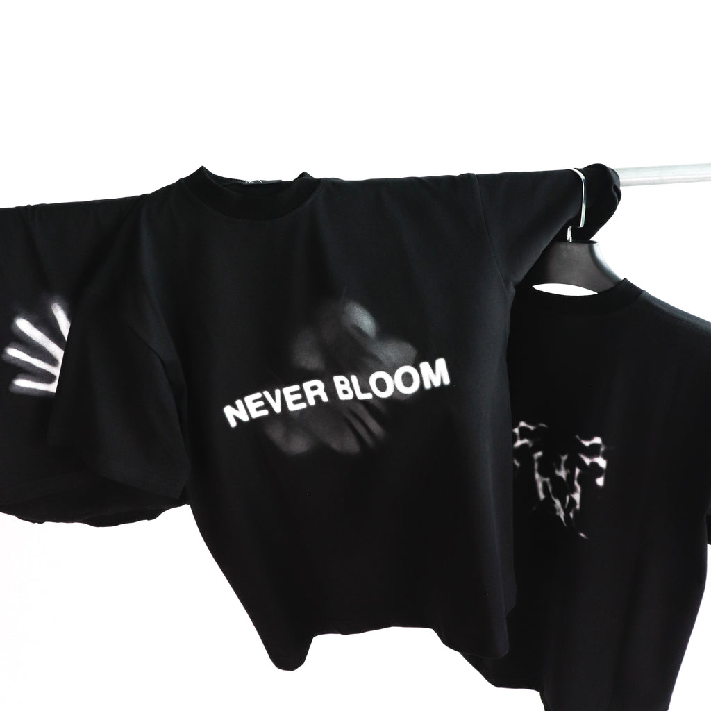 Never Bloom Logo Tee Black