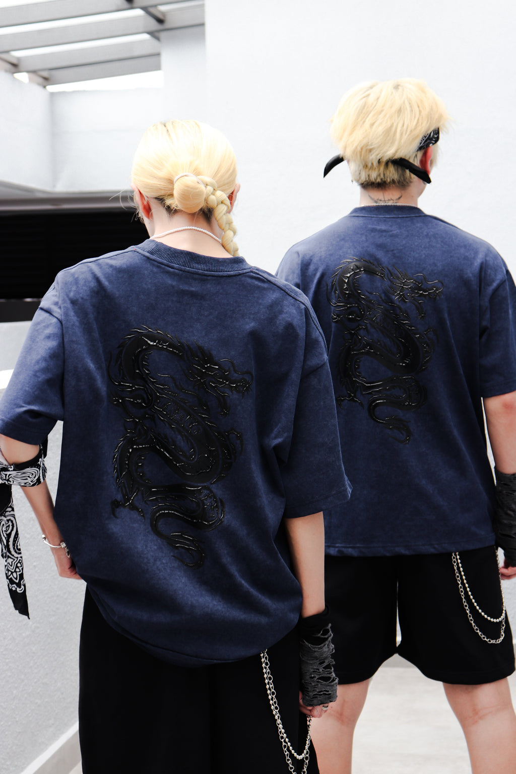 Dark Dragon Stoned Wash Tee Blue