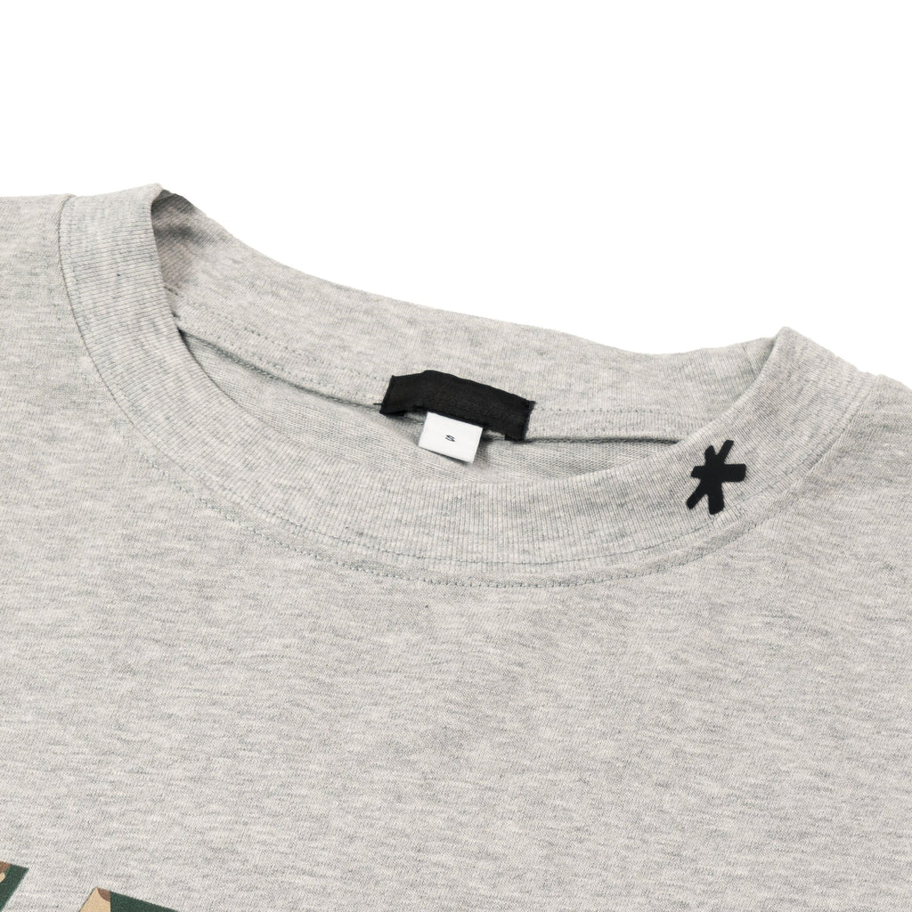 Rubber Printed Oversized T-shirt Grey