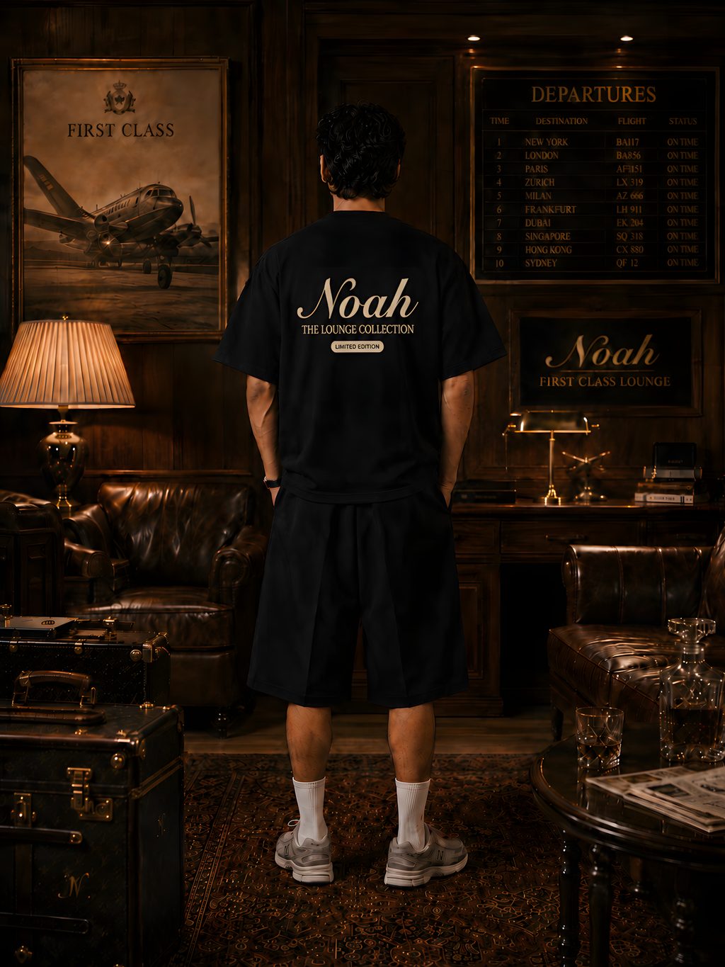 Lounge Tee (Black/Oat/White)