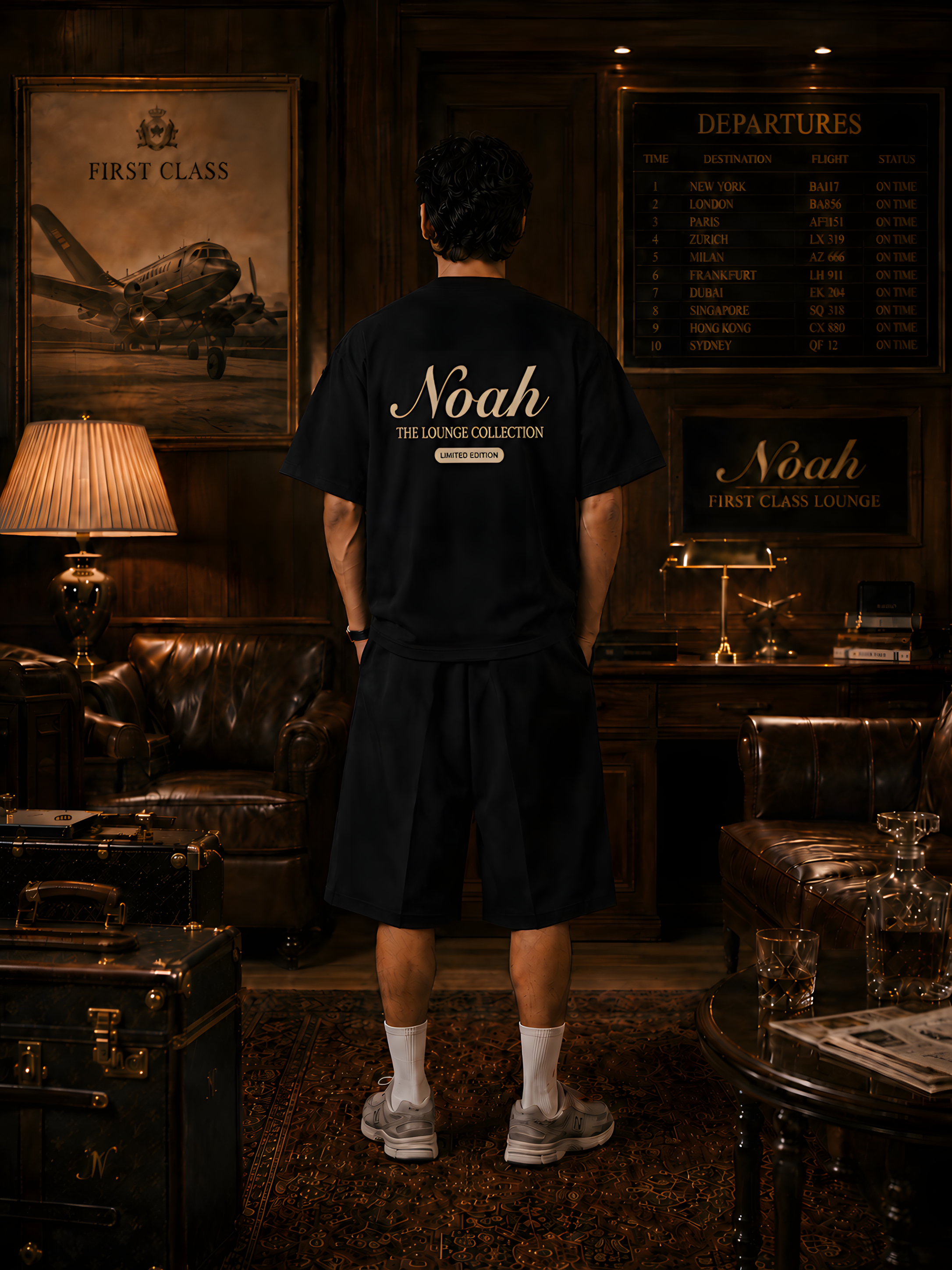Lounge Tee (Black/Oat/White)