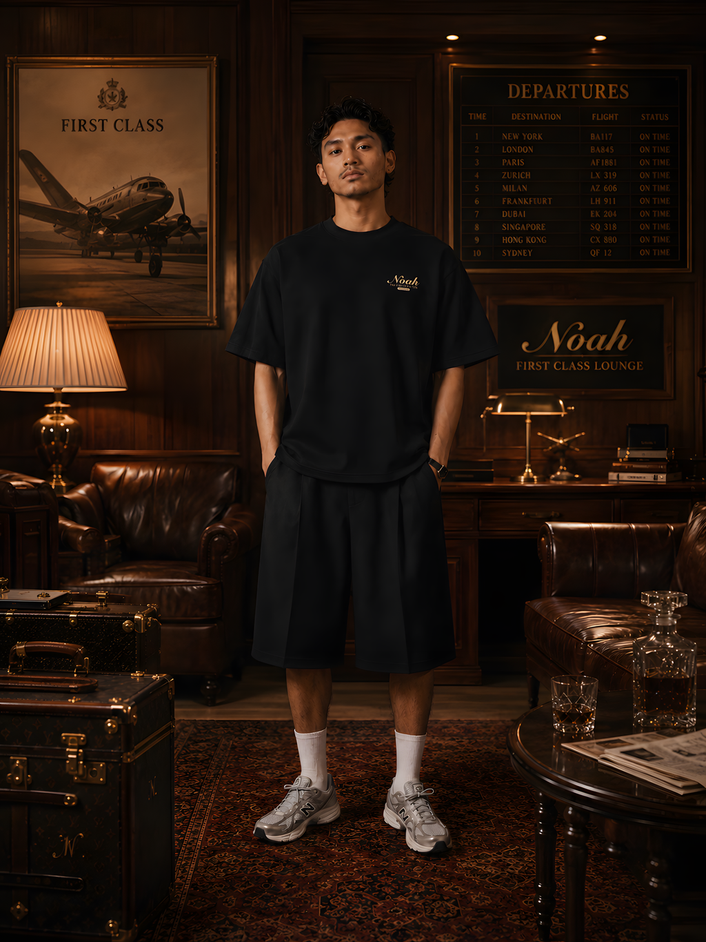 Lounge Tee (Black/Oat/White)
