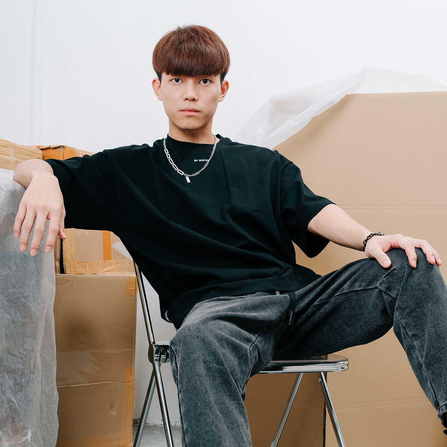 Panelled Drop Shoulder Oversized Tee