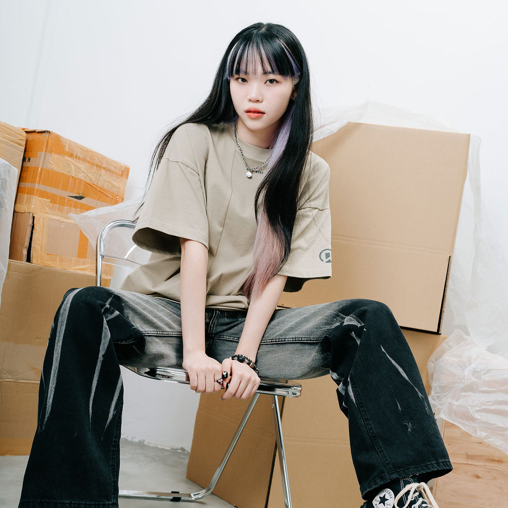 Panelled Drop Shoulder Oversized Tee