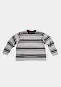 Logo Stripe Cropped L/S Tee Grey