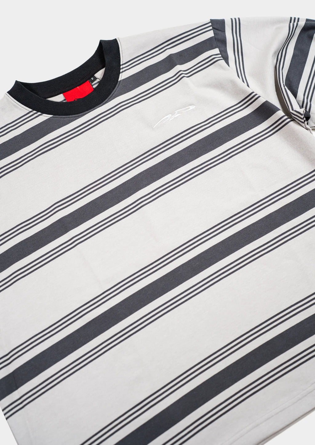 Logo Stripe Cropped L/S Tee Grey