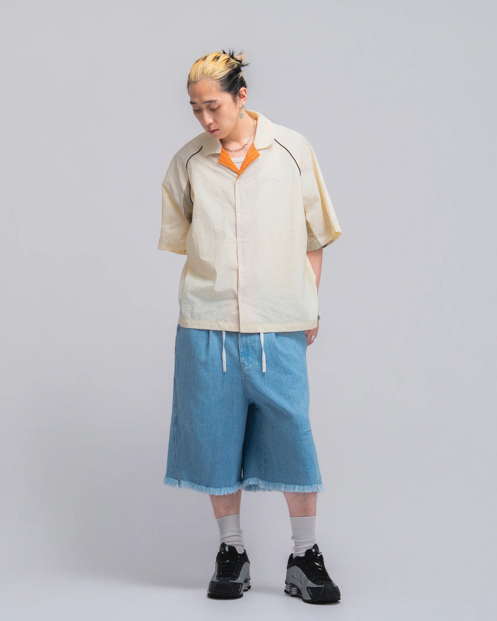 Papa Contrast Boxy Shirt Beige