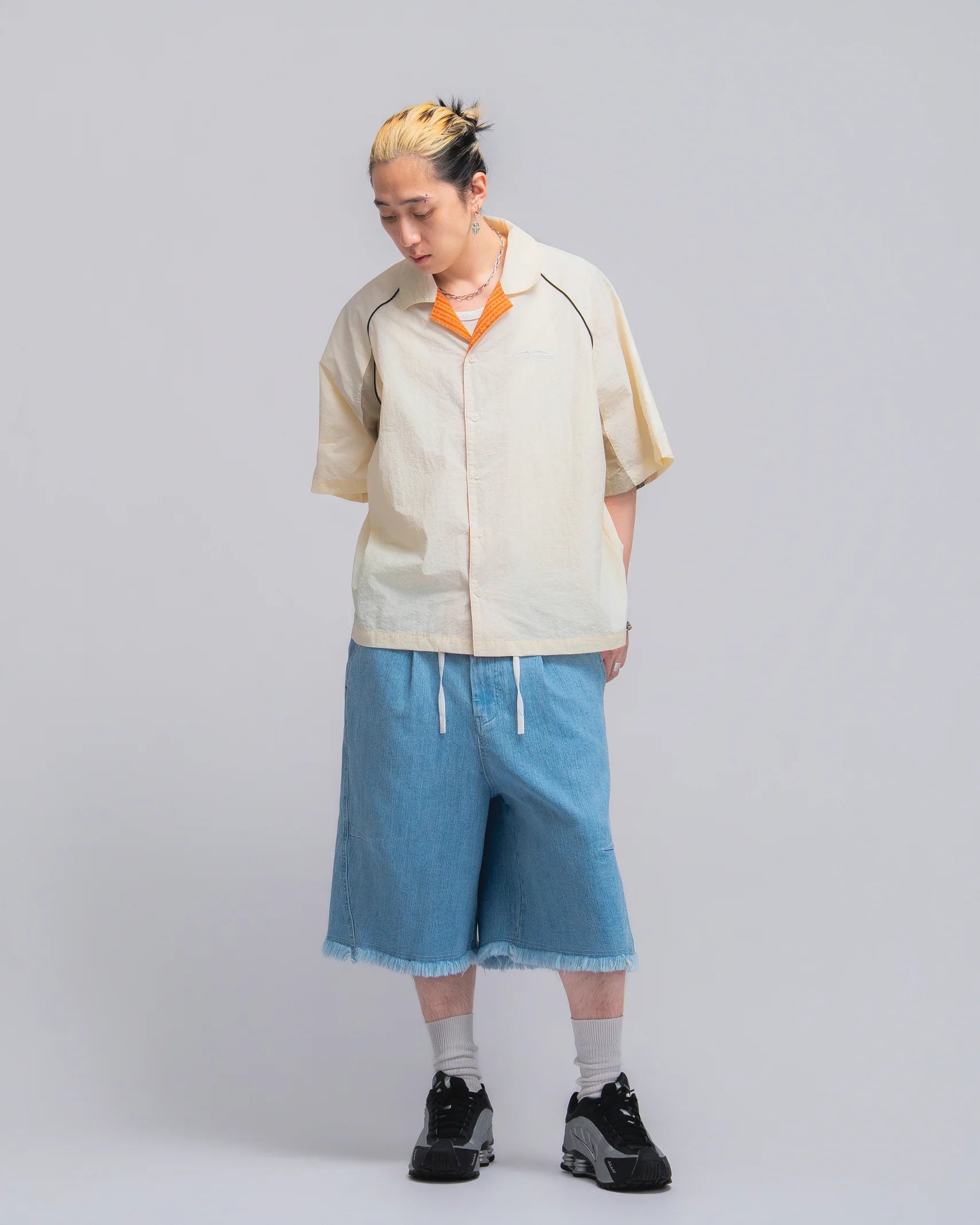 Papa Contrast Boxy Shirt Beige