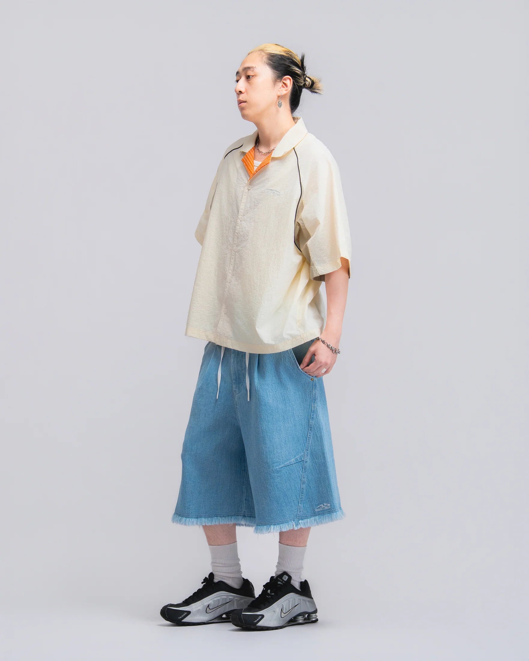Papa Contrast Boxy Shirt Beige