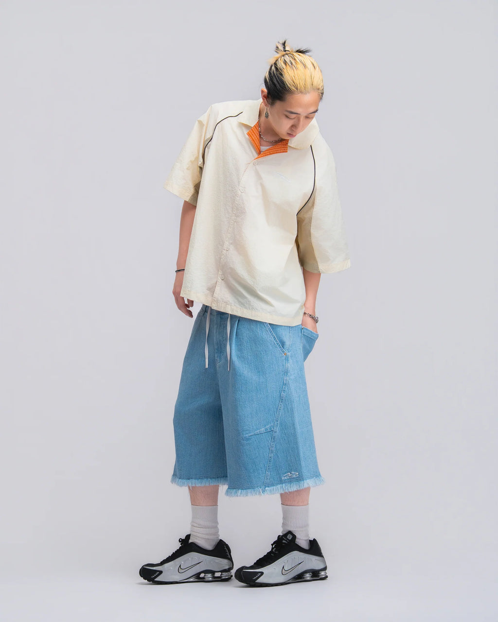 Papa Contrast Boxy Shirt Beige