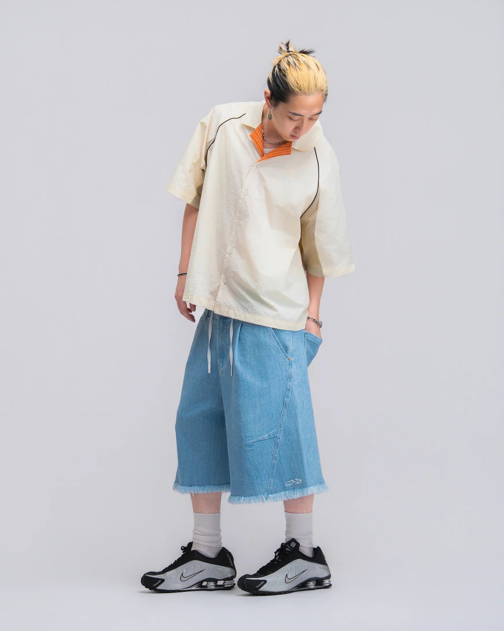 Papa Contrast Boxy Shirt Beige