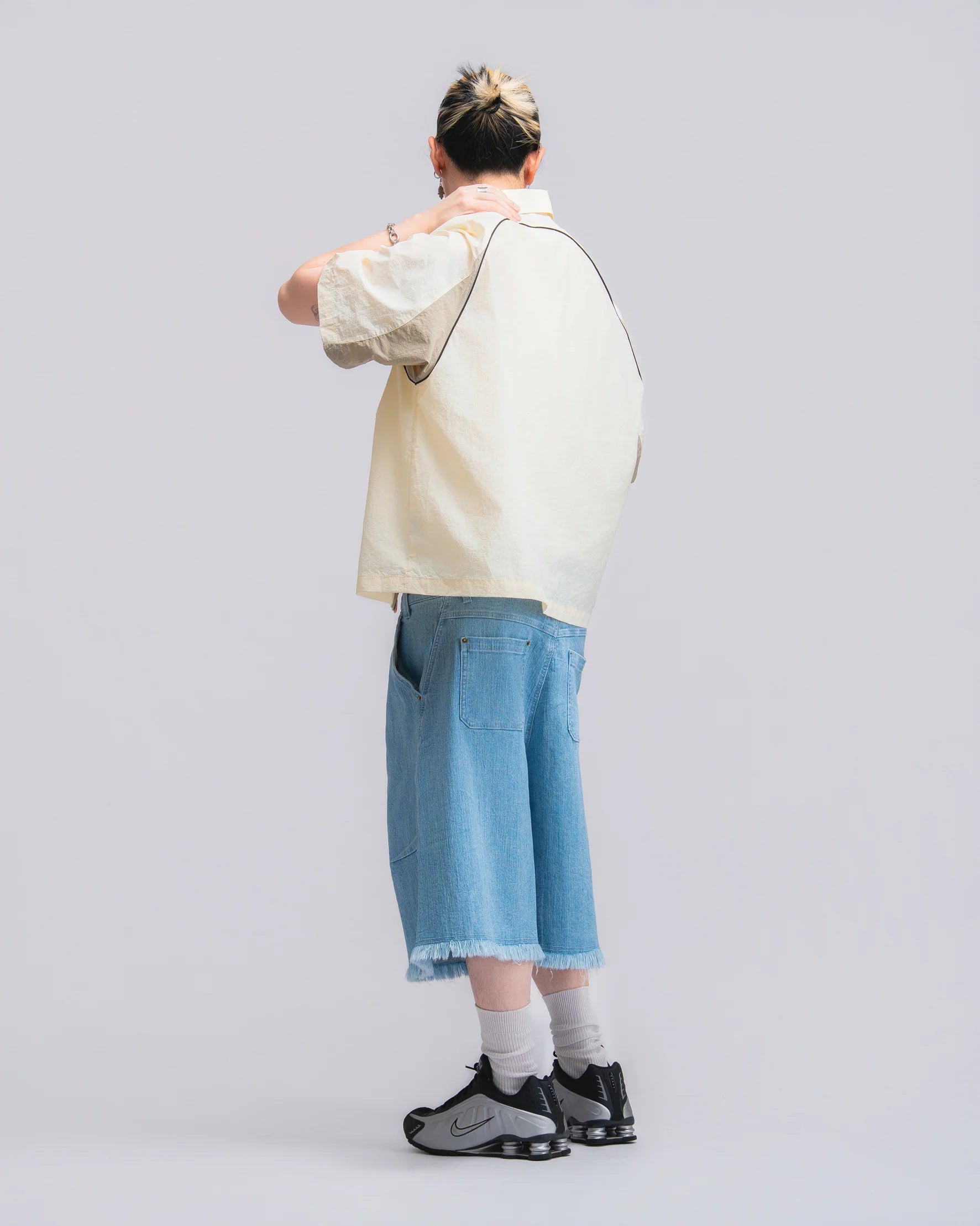 Papa Contrast Boxy Shirt Beige