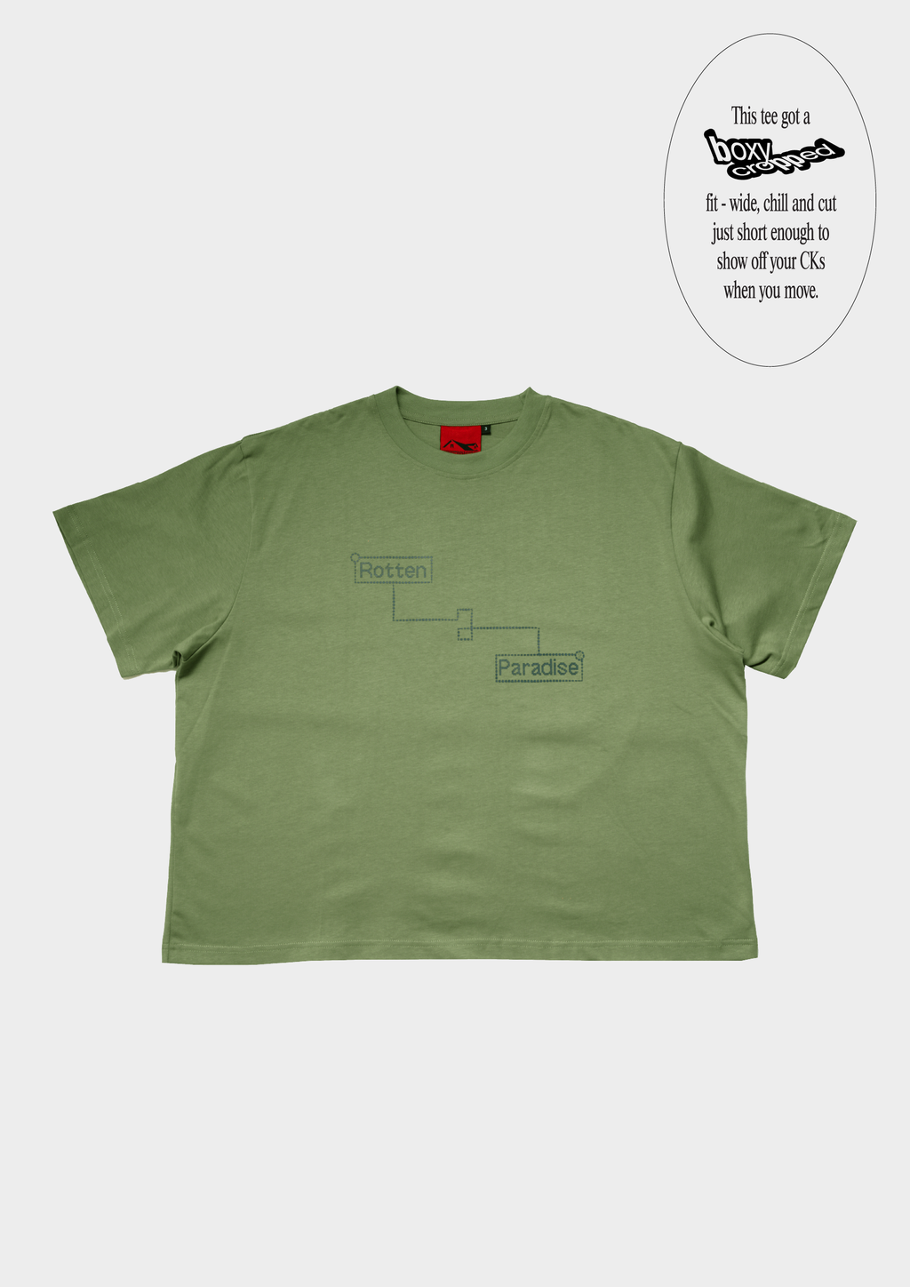 Frequency Cropped Tee Green
