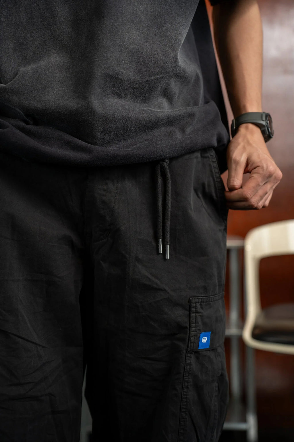 Parachute Cargo Pants (Black)