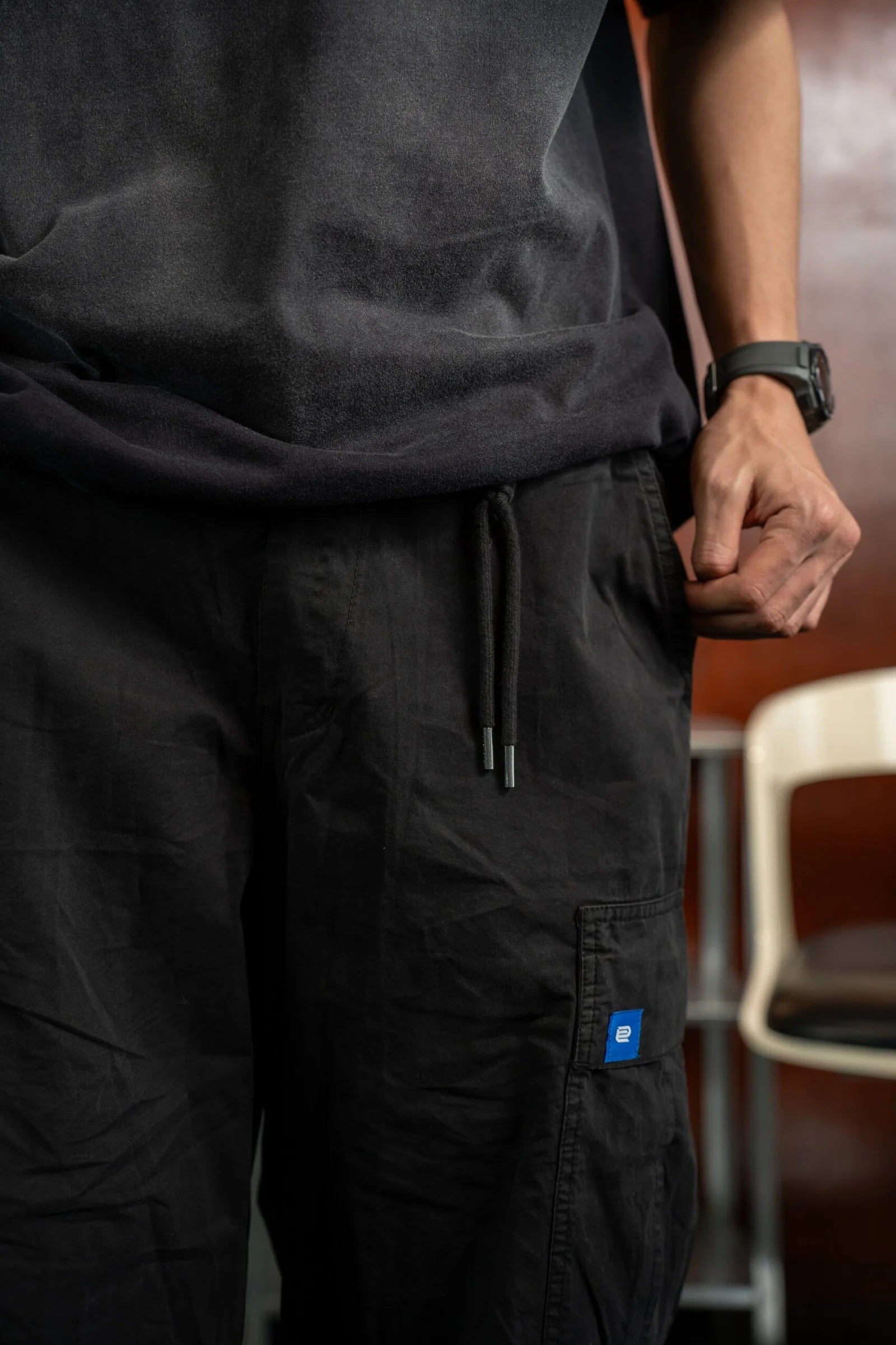 Parachute Cargo Pants (Black)