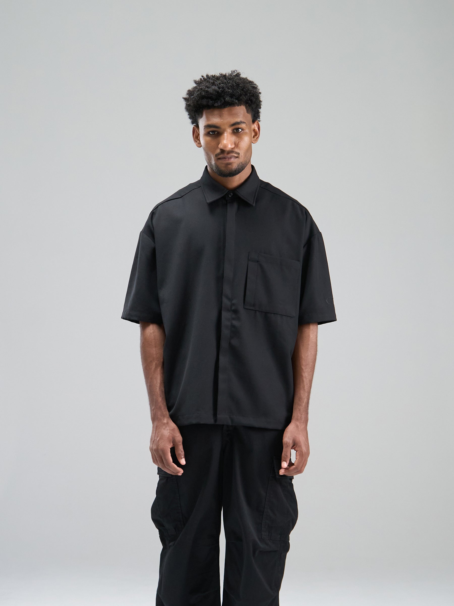 Structured Utility Shirt - Black