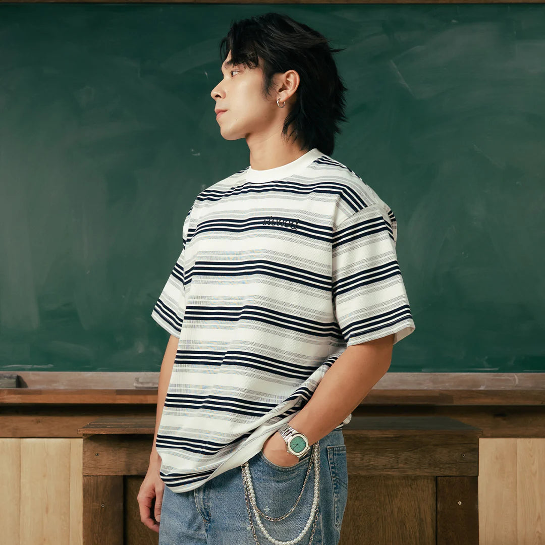 Originals V2 : White Grey Stripe Tee