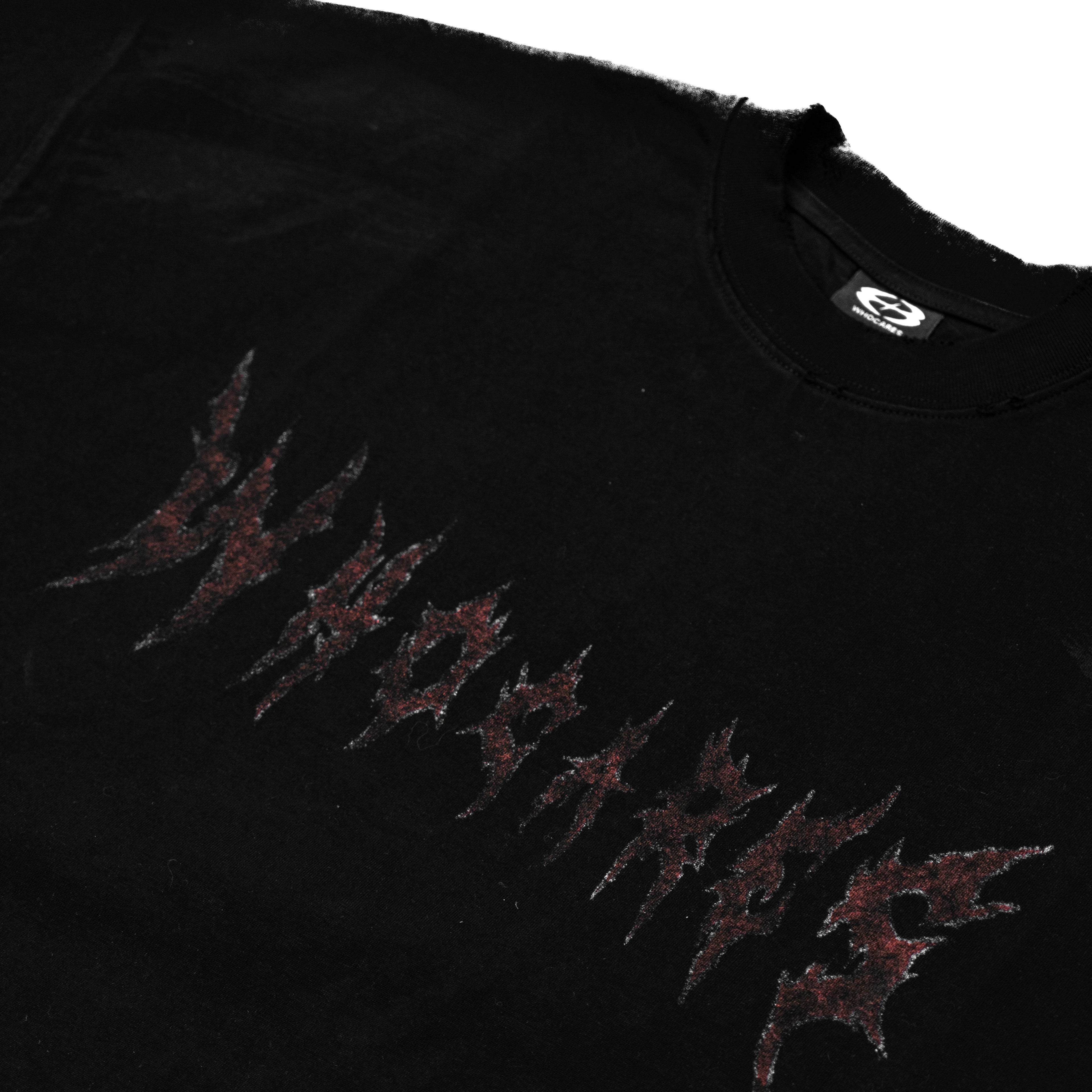 Distressed Eiffel Tower Tee Black