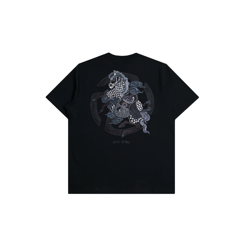 Tibetan Horse Tee (Black on Black)