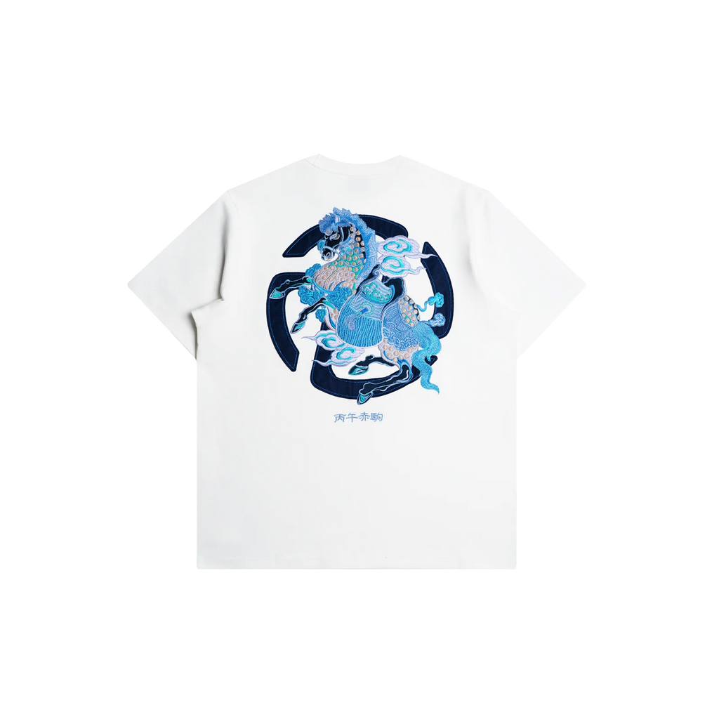 Tibetan Blue Horse Tee (White)