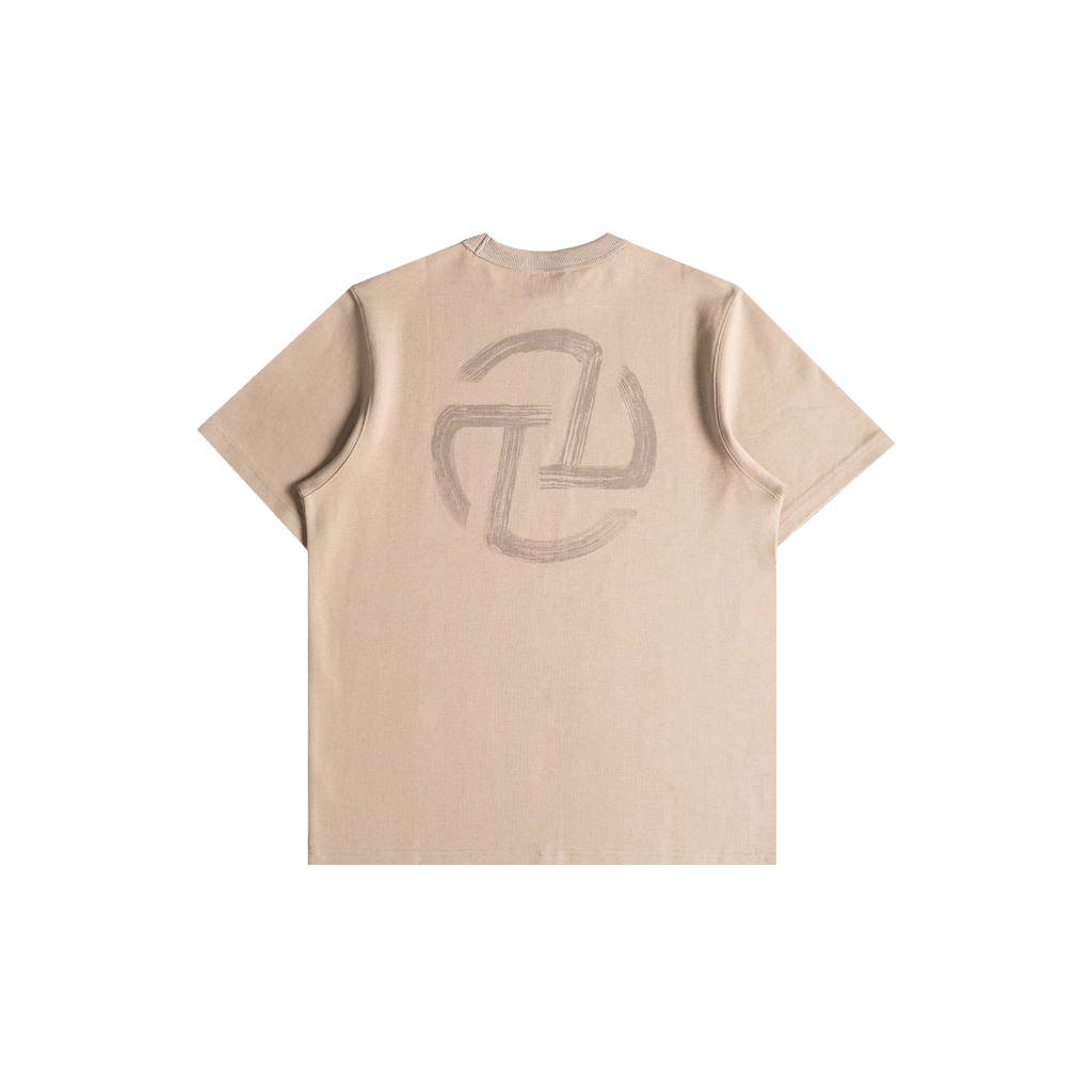 Textured Logo Tee Beige