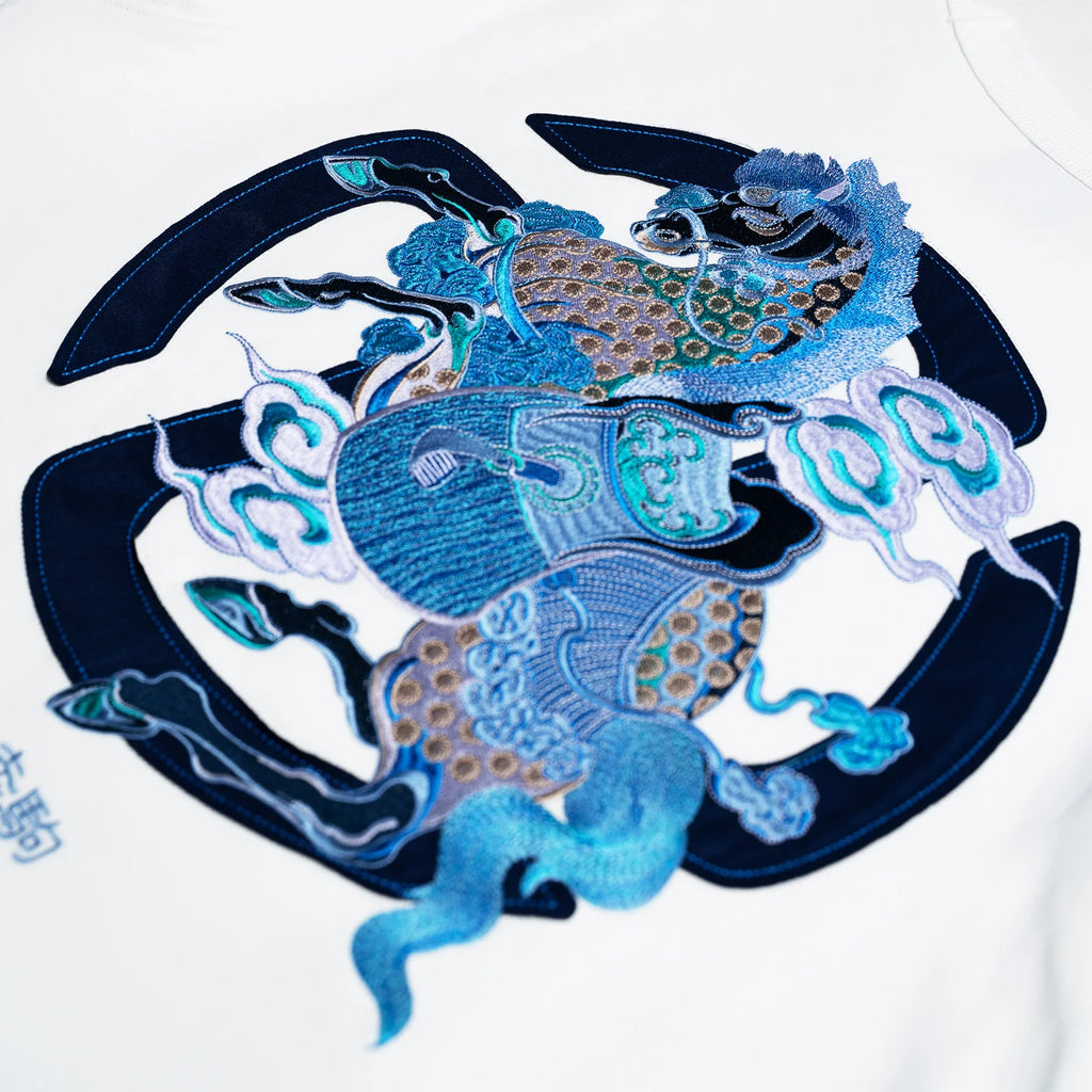 Tibetan Blue Horse Tee (White)