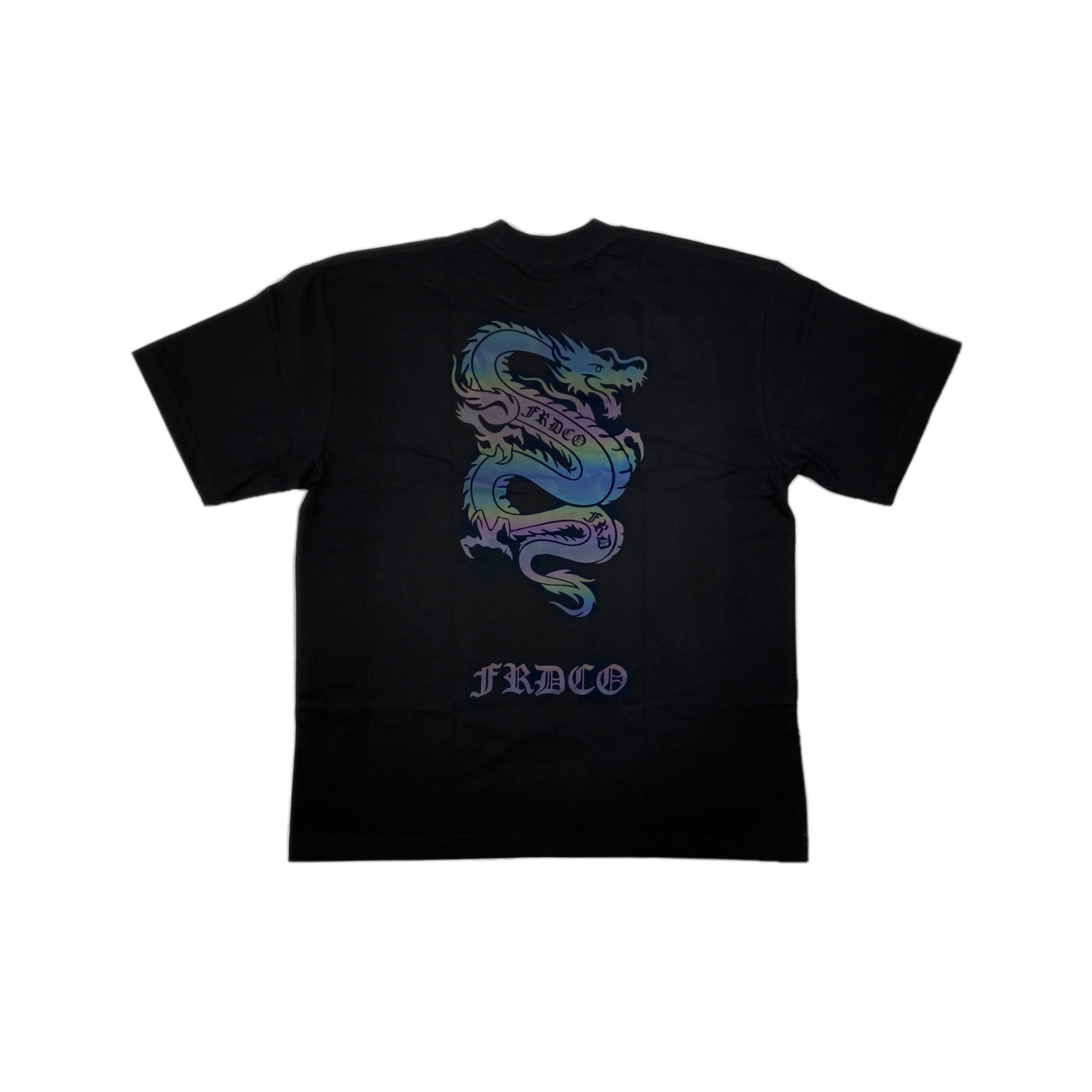Rainbow Reflective Dragon Tee Black