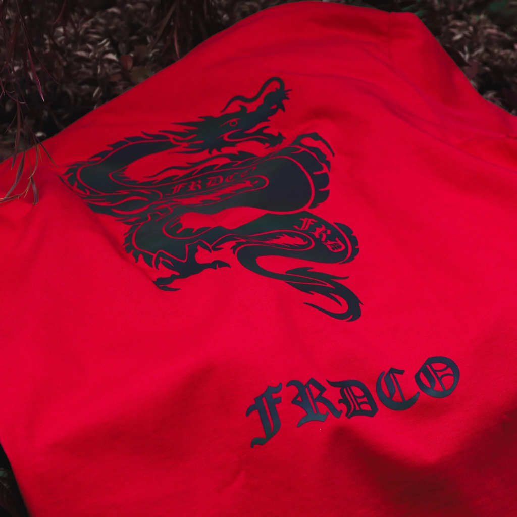 Rainbow Reflective Dragon Tee Red