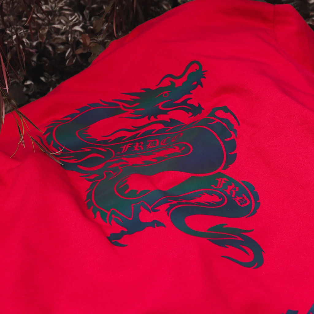 Rainbow Reflective Dragon Tee Red