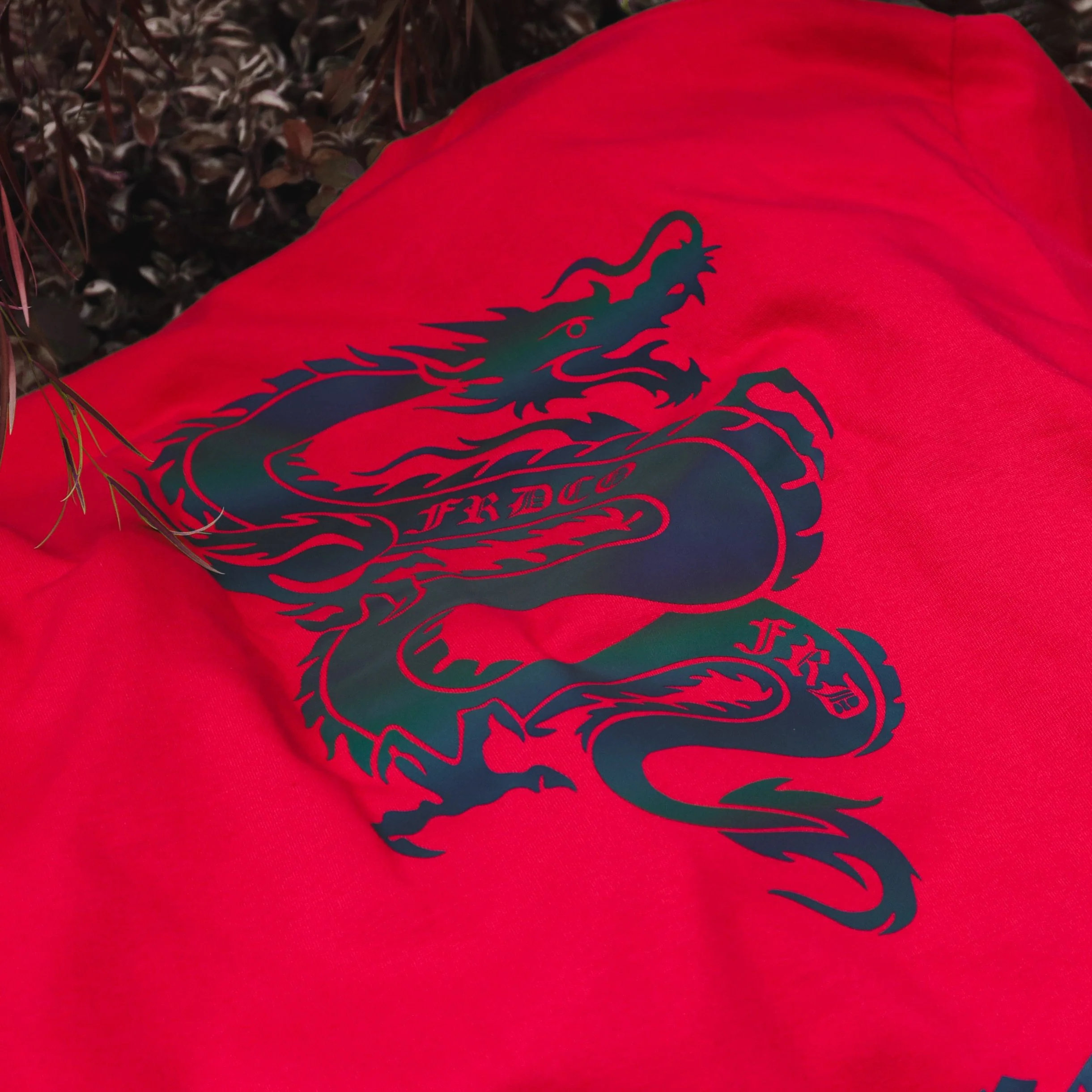 Rainbow Reflective Dragon Tee Red