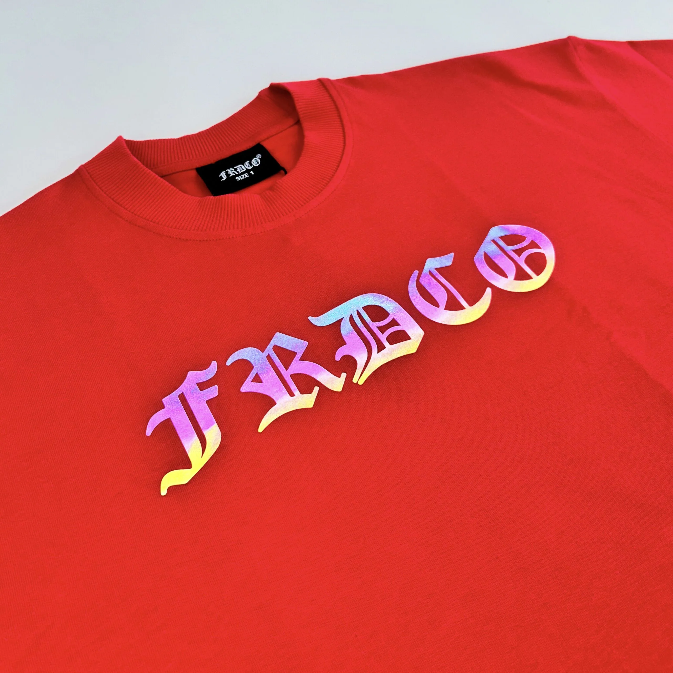 Rainbow Reflective Dragon Tee Red