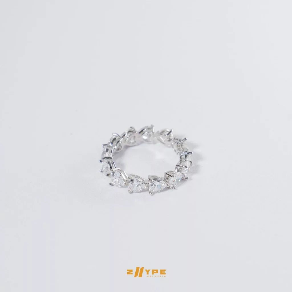 Iced-Out Heart Stone Ring