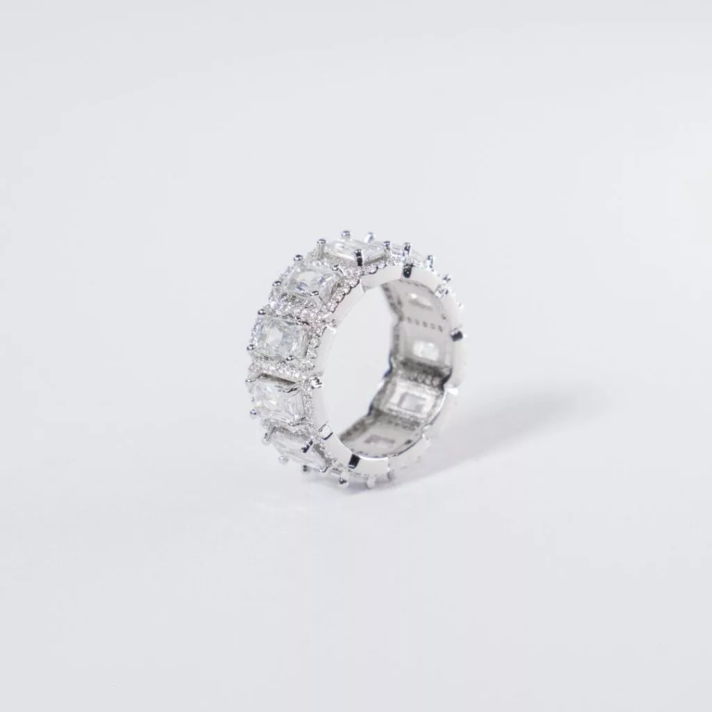 Iced-Out Prong Baguette Ring