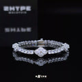 Iced Oval Cut Flower Tennis Bracelet 13mm