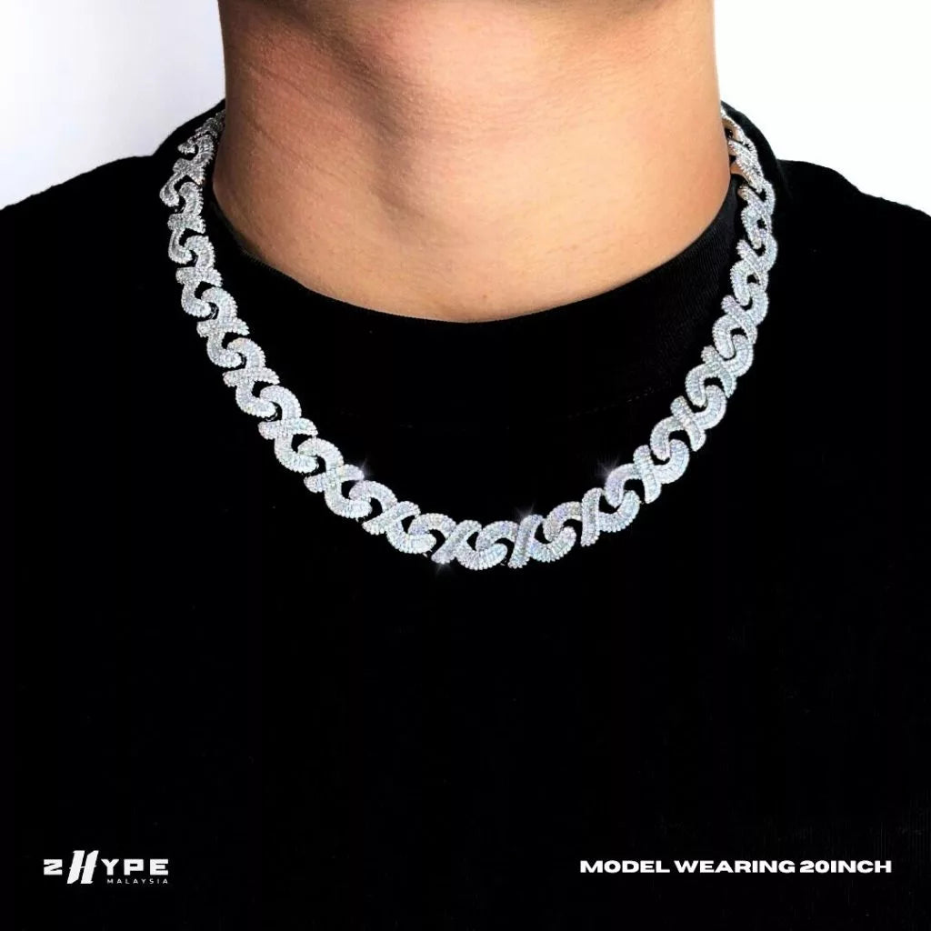 Iced Infinity Baguette Chain 12mm