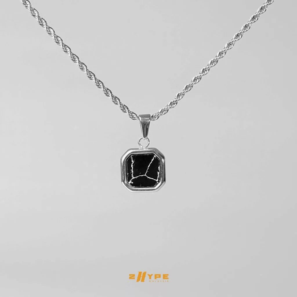 Noir Marble Pendant (Silver)