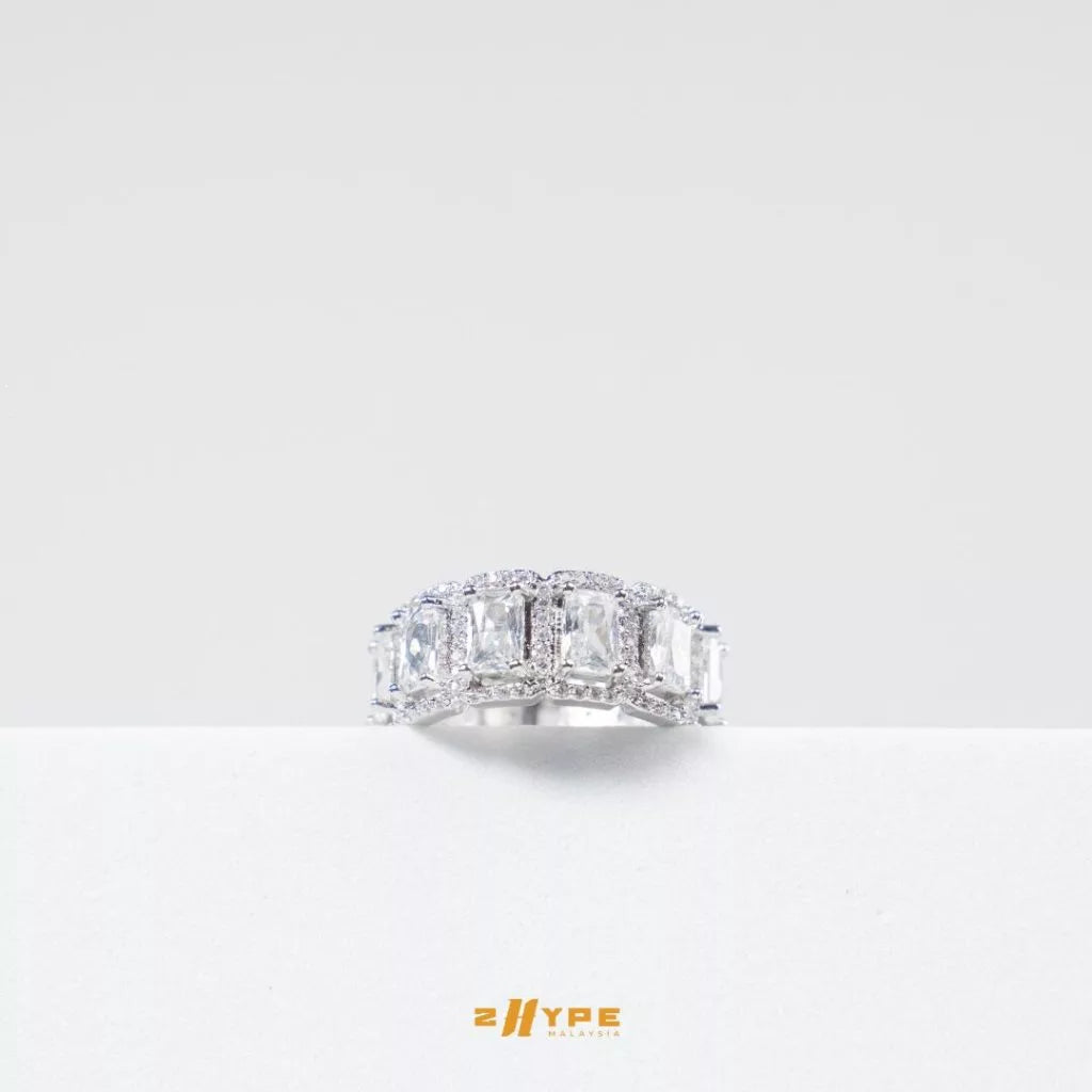 Iced-Out Prong Baguette Ring