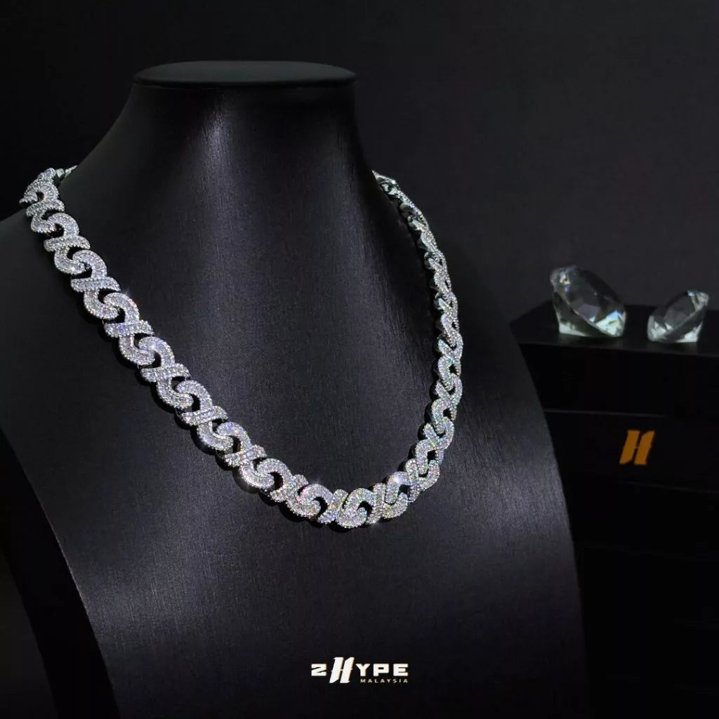 Iced Infinity Baguette Chain 12mm