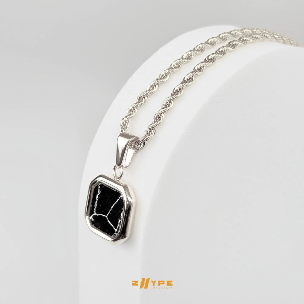 Noir Marble Pendant (Silver)