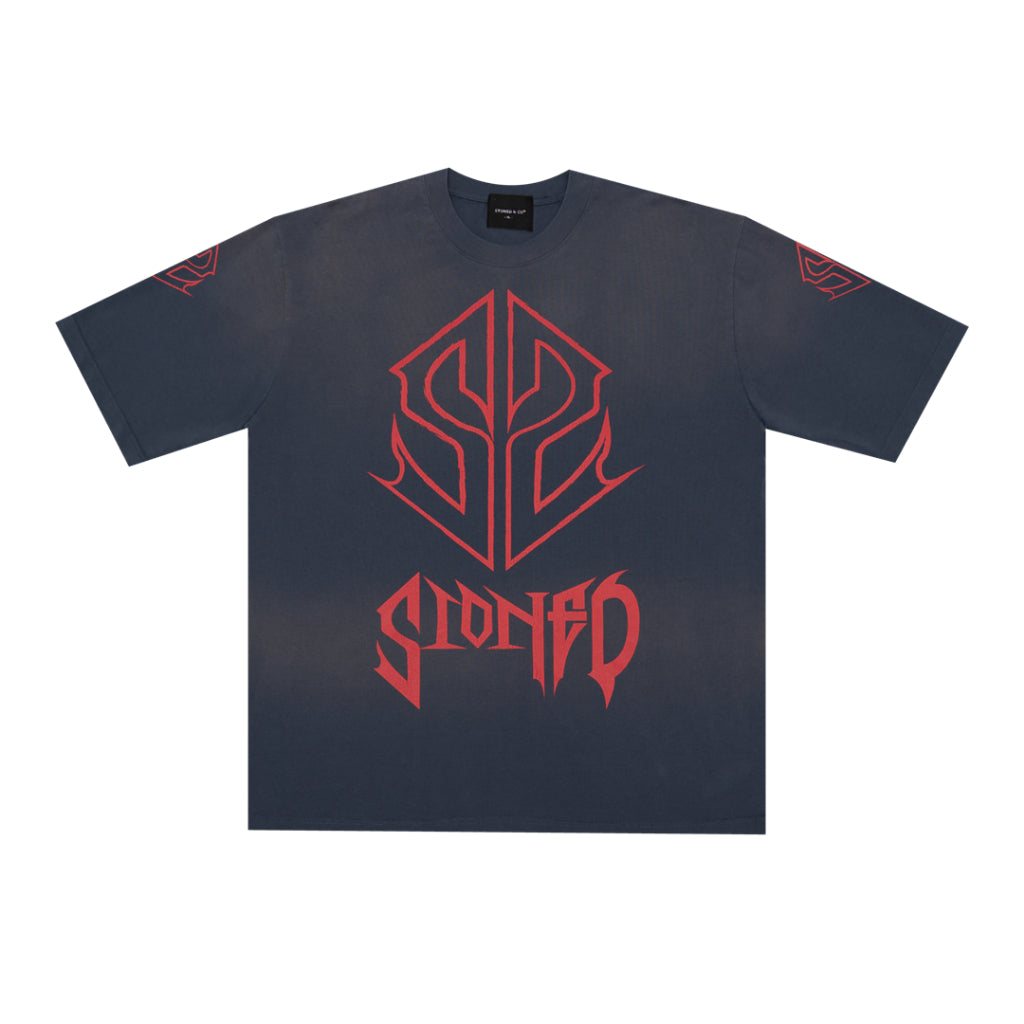 WBB25 : SS Metal Tee Washed Navy