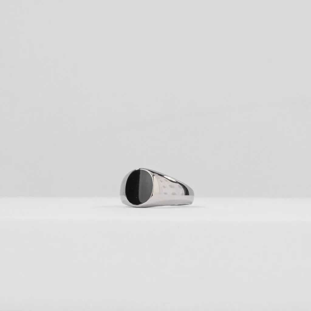 Onyx Stone Ring (Silver)