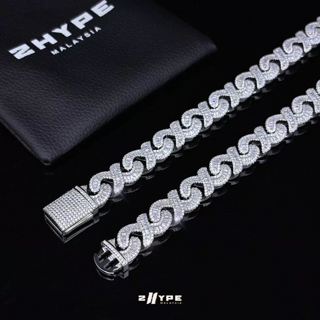 Iced Infinity Baguette Chain 12mm
