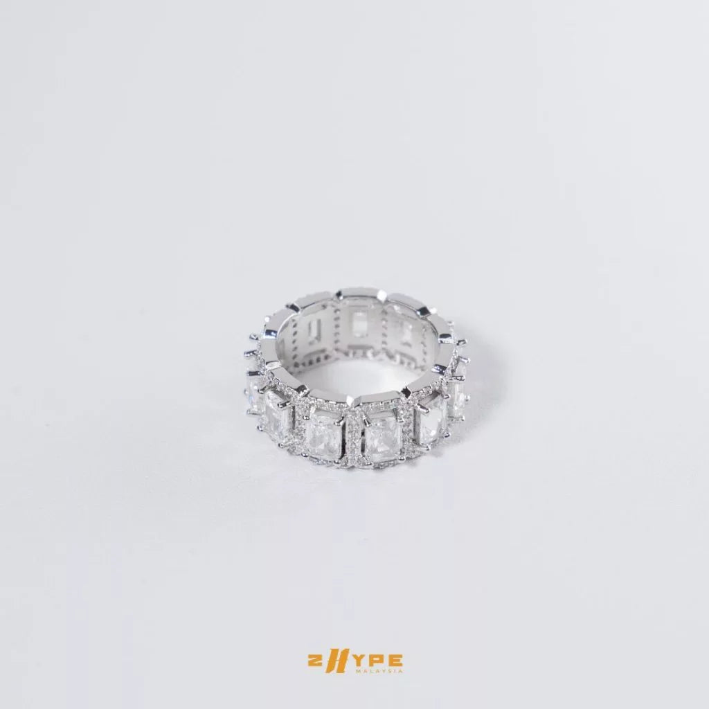 Iced-Out Prong Baguette Ring
