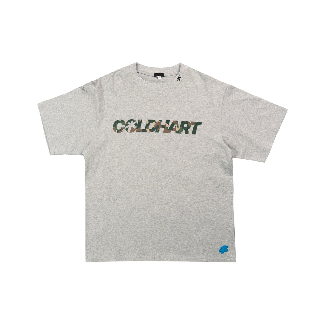 Rubber Printed Oversized T-shirt Grey